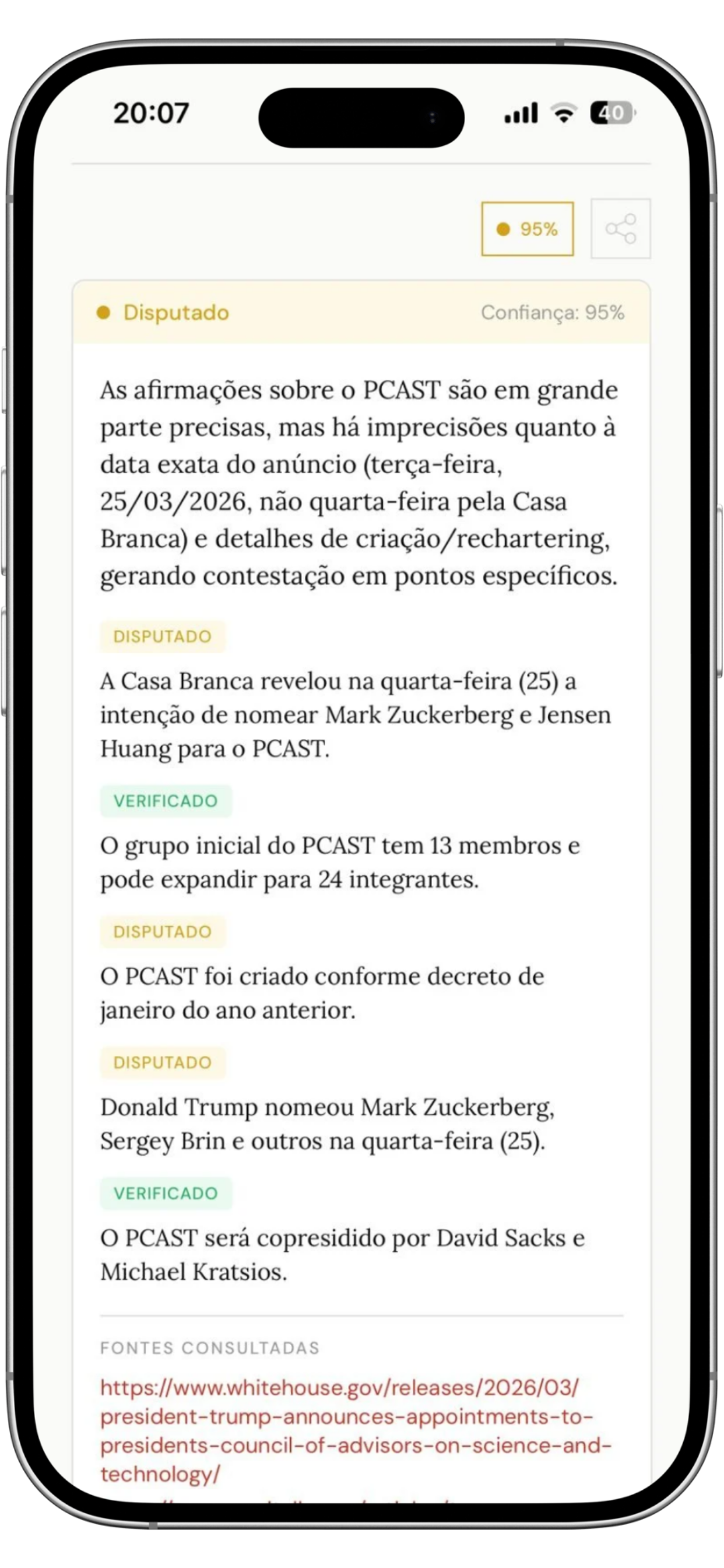 Tela do app CartaBrasil